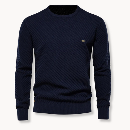 Miguel - Canelado Pullover com Gola Redonda