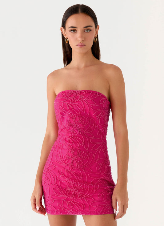 Mini Beaded Dress - Hot Pink Dangerous Kind