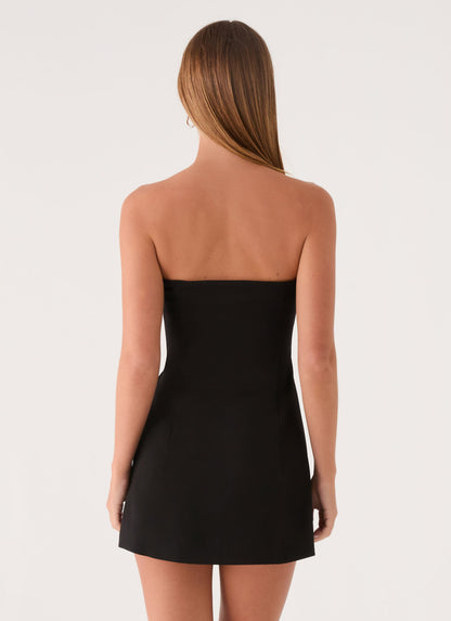 Vestido Mini Della Sem Alças - Cor Preta
