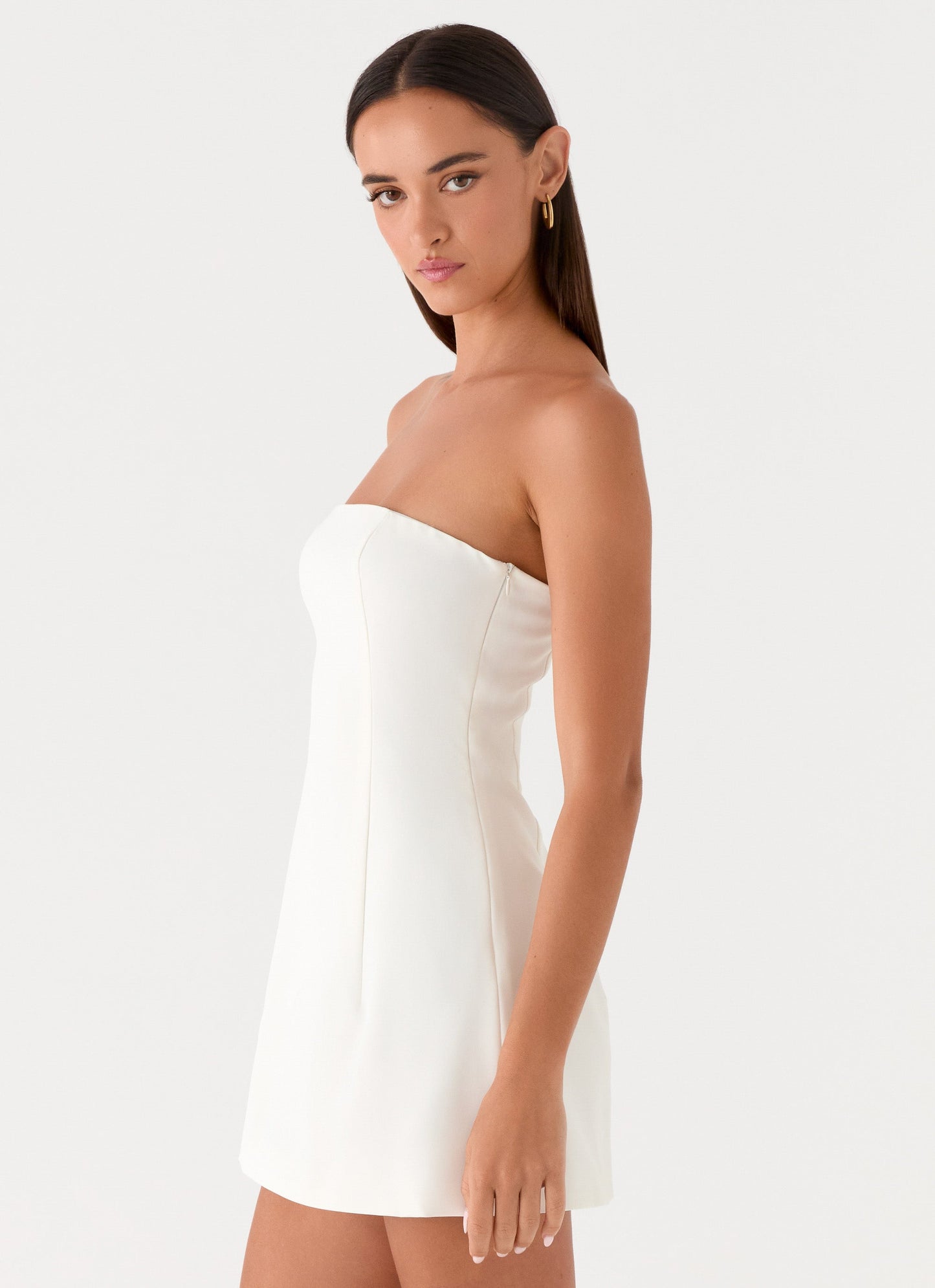Vestido Mini Della Sem Alças - Branco