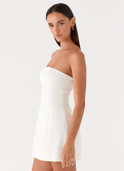 Vestido Mini Della Sem Alças - Branco