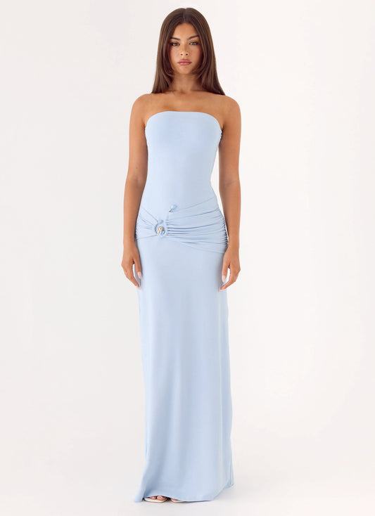 Dimmi Maxi Dress Without Straps - Blue