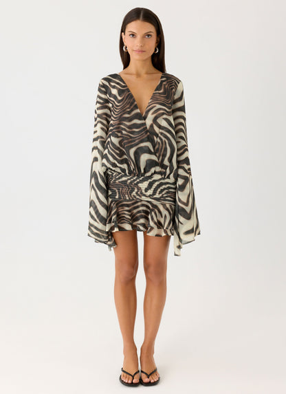 Zebra Print Elisana Mini Dress