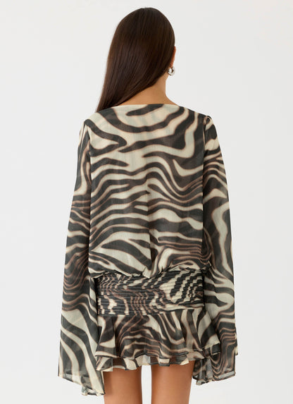 Zebra Print Elisana Mini Dress