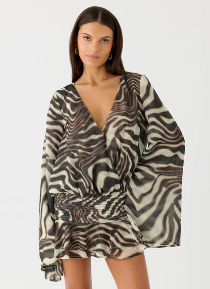 Zebra Print Elisana Mini Dress