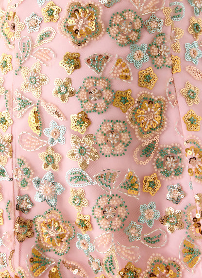 Ellerie Mini Beaded Dress - Pink