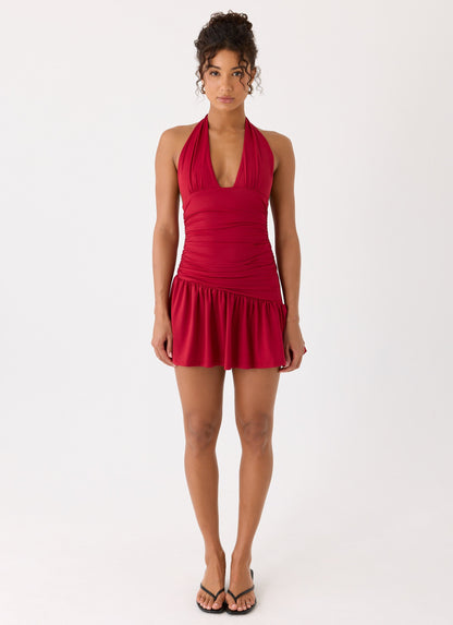 Esme Mini Dress - Magenta Red