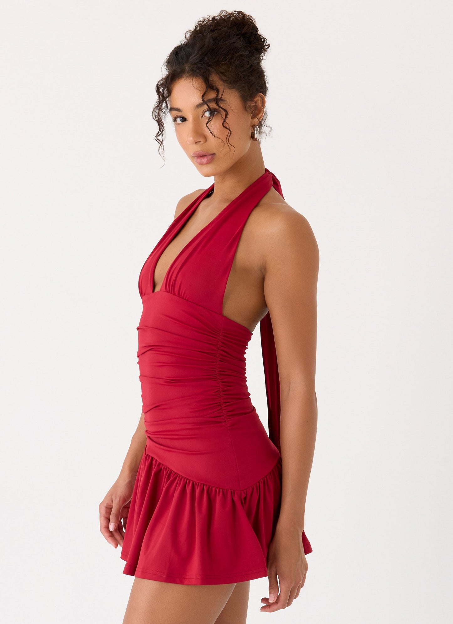Esme Mini Dress - Magenta Red