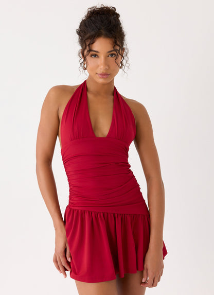 Esme Mini Dress - Magenta Red