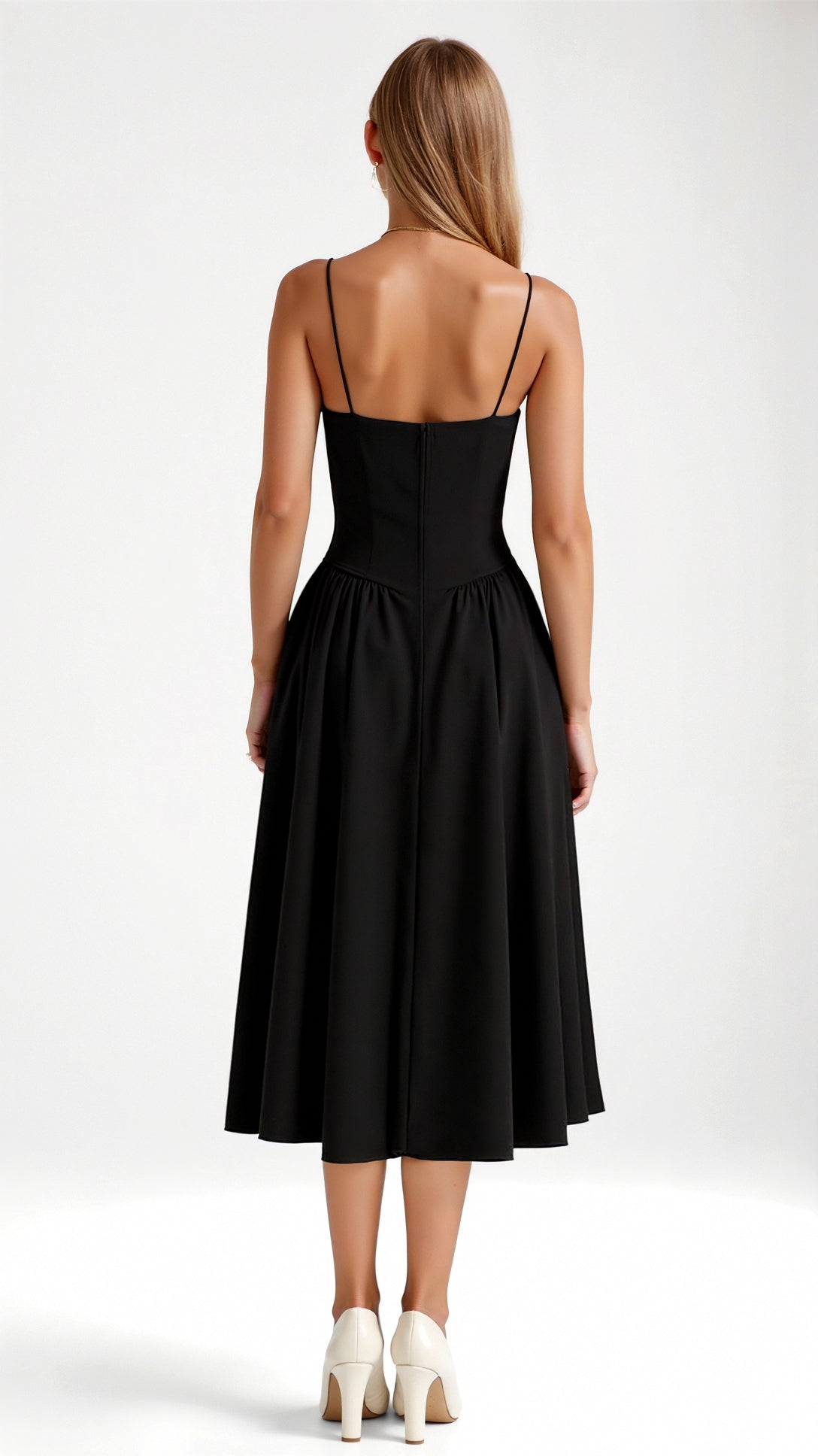 Odete - Midi Dress with Structured Bodice