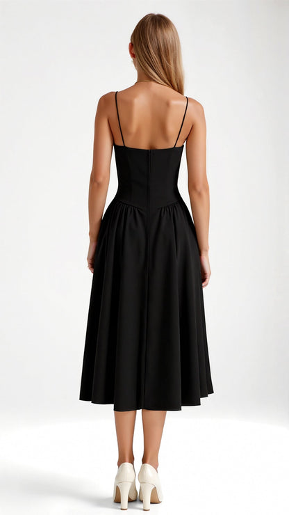 Odete - Midi Dress with Structured Bodice