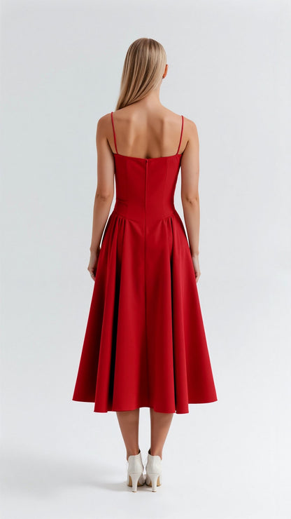 Odete - Midi Dress with Structured Bodice