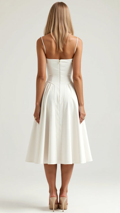Odete - Midi Dress with Structured Bodice