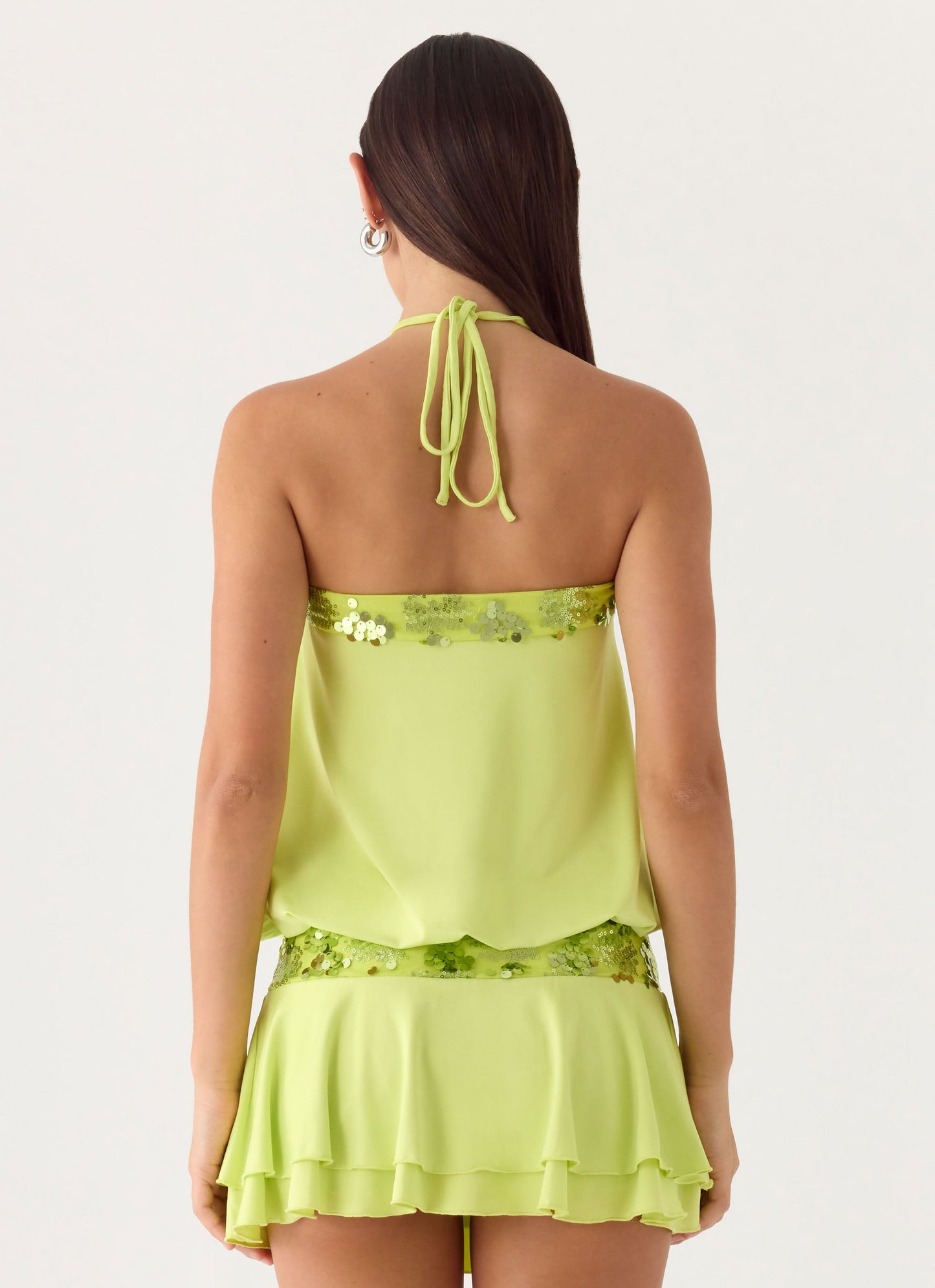 Gala Mini Sequin Dress - Lime