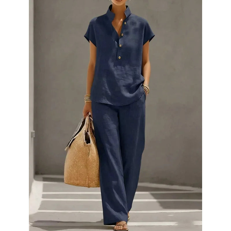 Laureth- Cardigan Curto e Calça Lisa