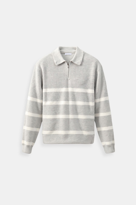 Constantino - Listrado Meio Zíper Sweater