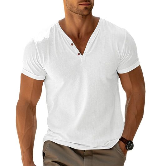 Camisa Henley - Ajuste Slim para Mayor Libertad de Movimiento