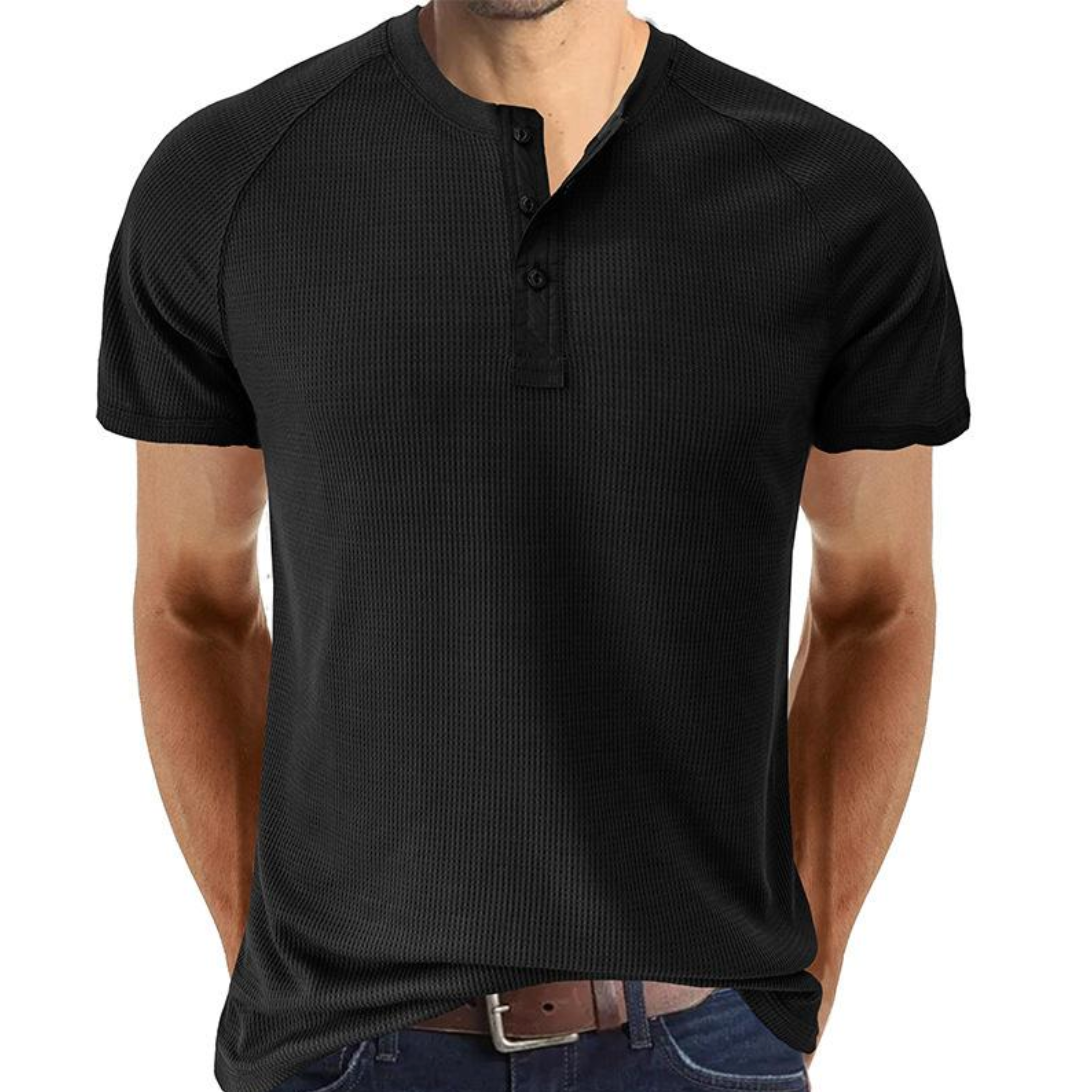 Camisa Henley com Botões Frontais