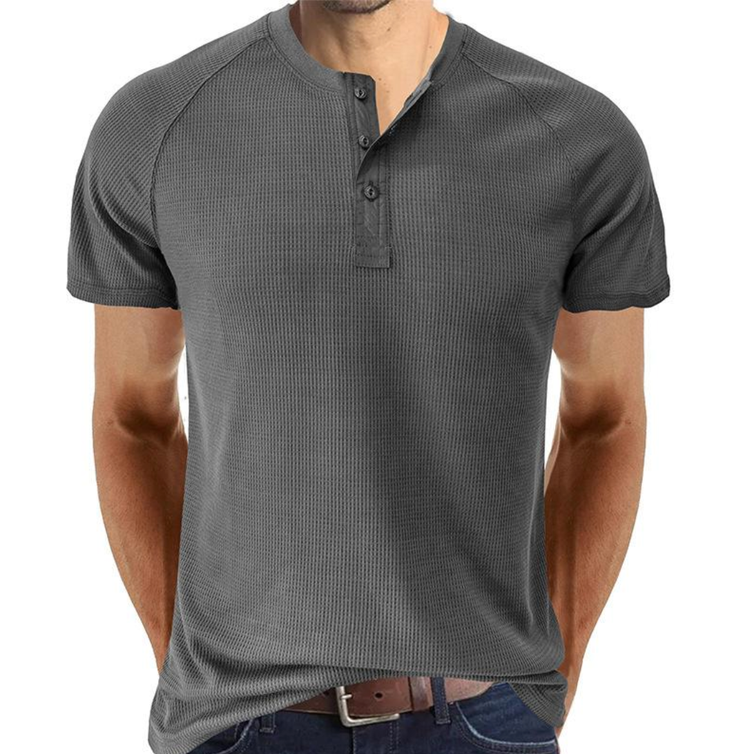 Camisa Henley com Botões Frontais