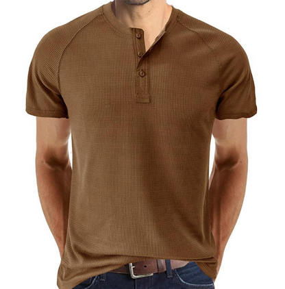 Camisa Henley com Botões Frontais