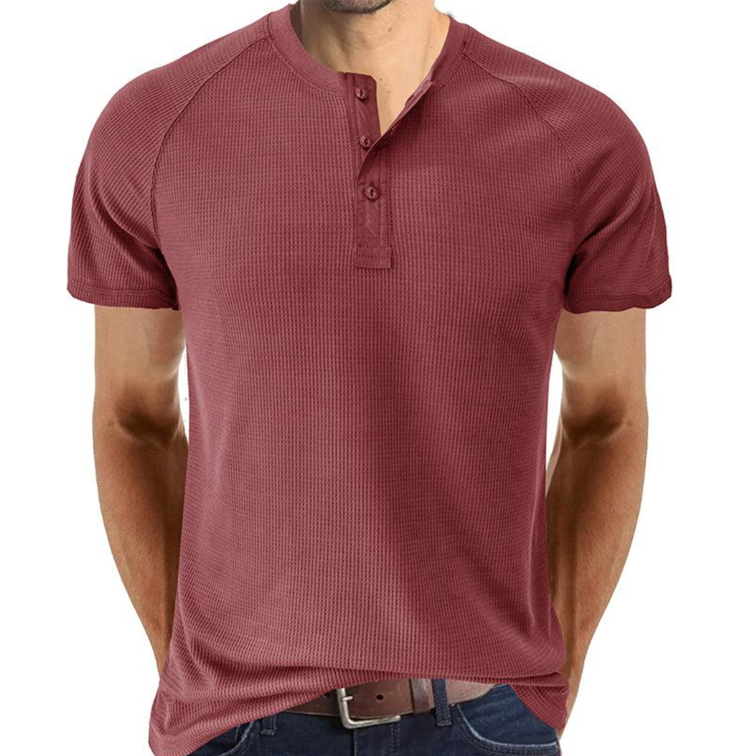 Camisa Henley com Botões Frontais