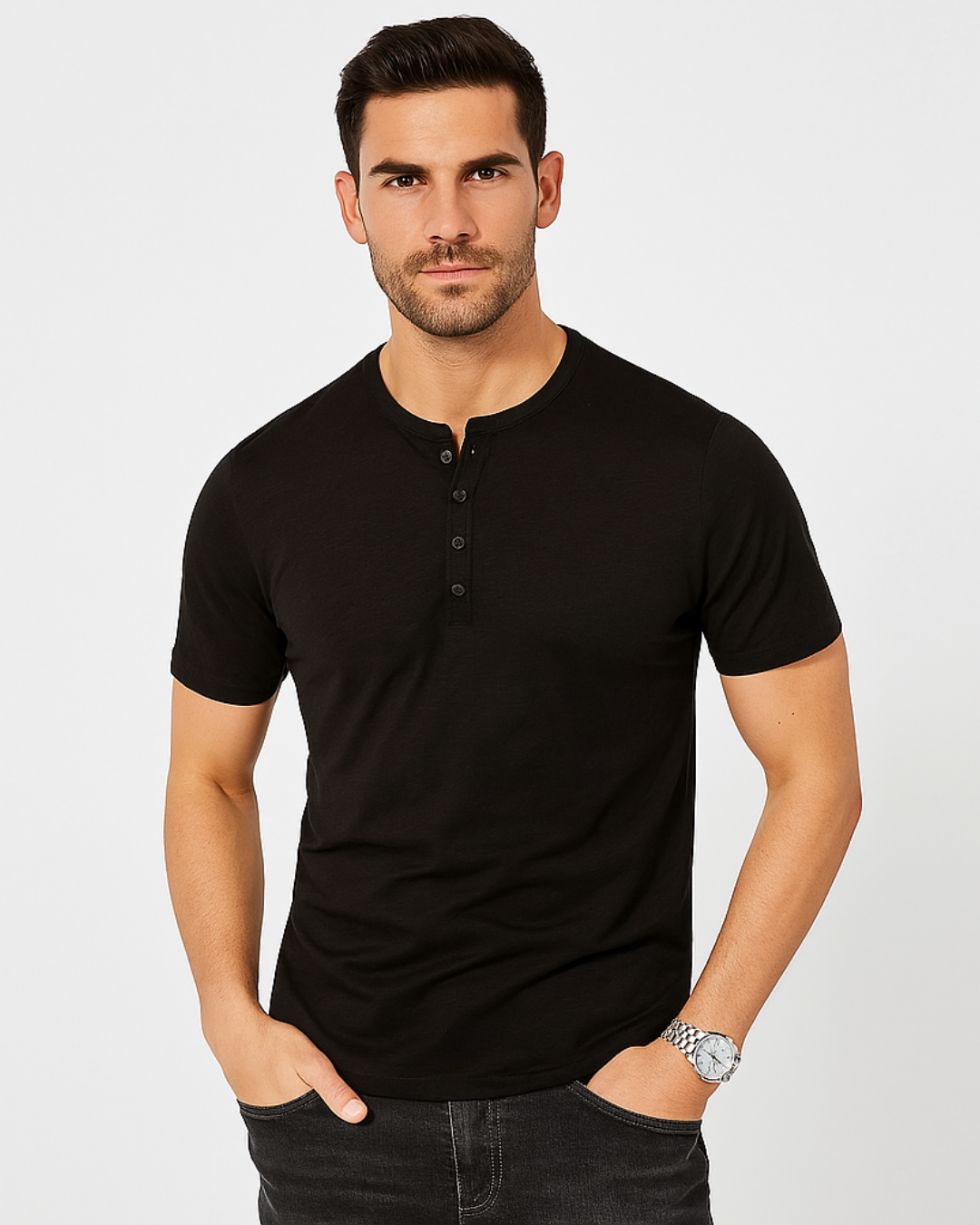 Camisa Henley - Com Gola Botonada
