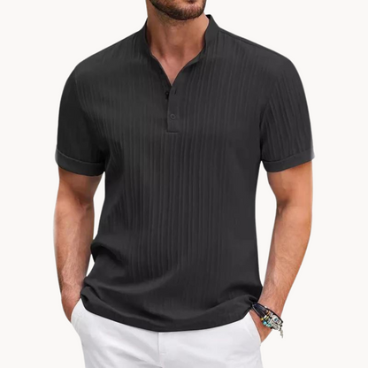 Camisa Henley de Botones Cortos