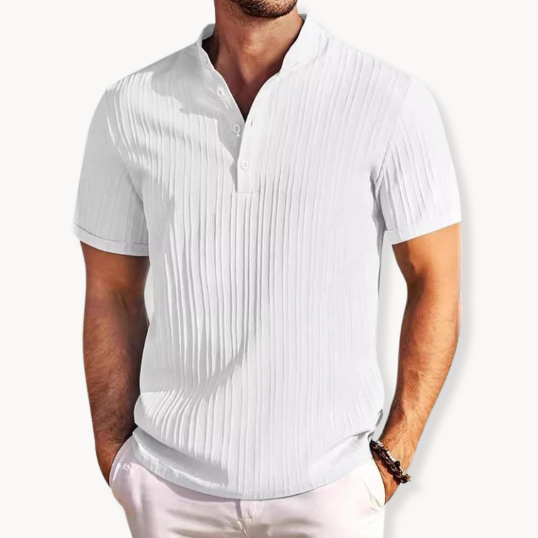 Camisa Henley de Botones Cortos