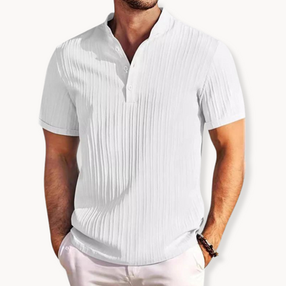 Camisa Henley de Botones Cortos