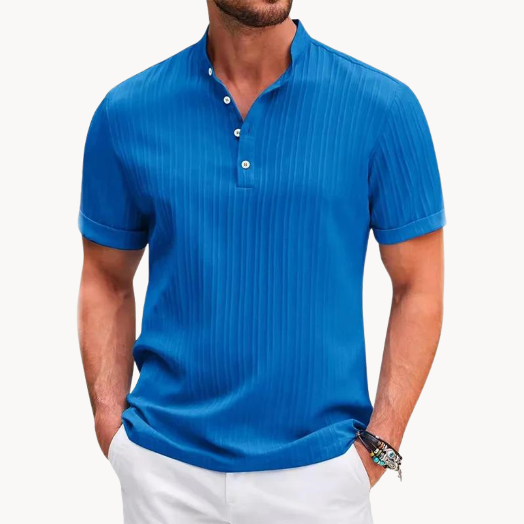 Camisa Henley de Botones Cortos