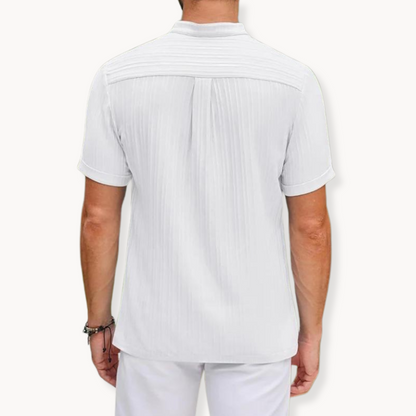 Camisa Henley de Botones Cortos