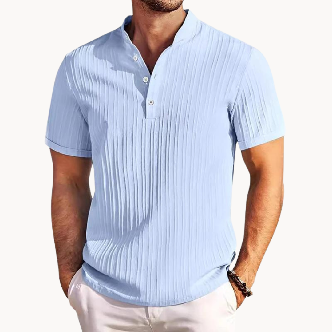 Camisa Henley - Botões de Placket Curto