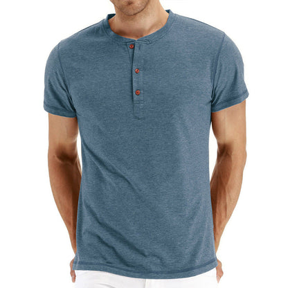 Camisa T-Shirt Henley - Confortável Malha com Gola