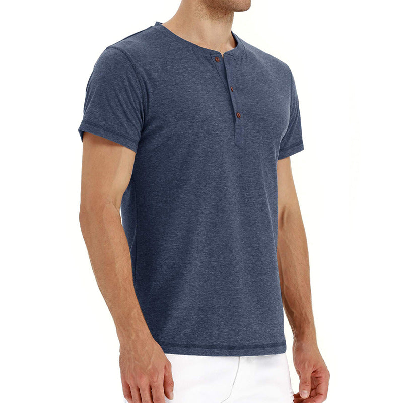 Camisa T-Shirt Henley - Confortável Malha com Gola