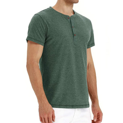Camisa T-Shirt Henley - Confortável Malha com Gola