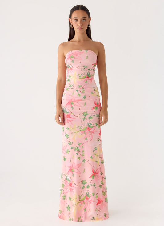 Vestido Maxi Iroha Sem Alças - Primavera Floral