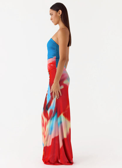 Vestido Maxi Iroha Sem Alças - Pétala do Crepúsculo