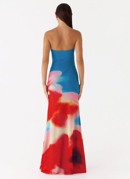 Vestido Maxi Iroha Sem Alças - Pétala do Crepúsculo
