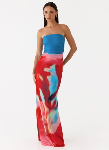 Vestido Maxi Iroha Sem Alças - Pétala do Crepúsculo