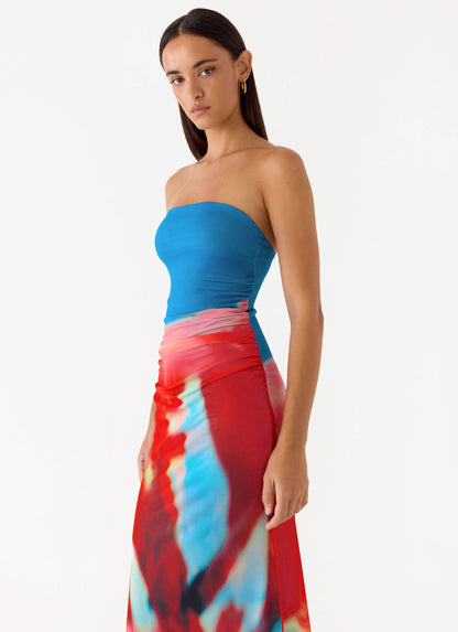 Vestido Maxi Iroha Sem Alças - Pétala do Crepúsculo
