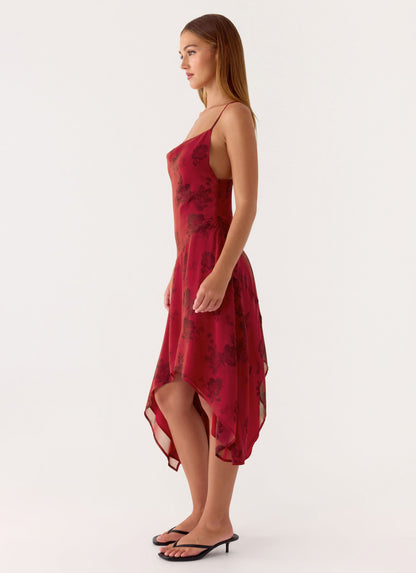 Jasiel Midi Dress - Cherry Pink