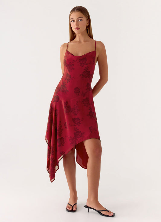 Jasiel Midi Dress - Cherry Pink