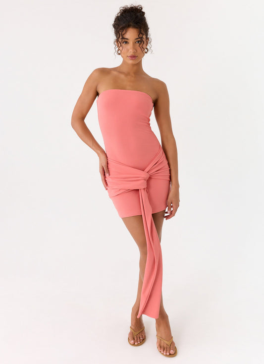Vestido Mini Coral Jiliana Sem Alças