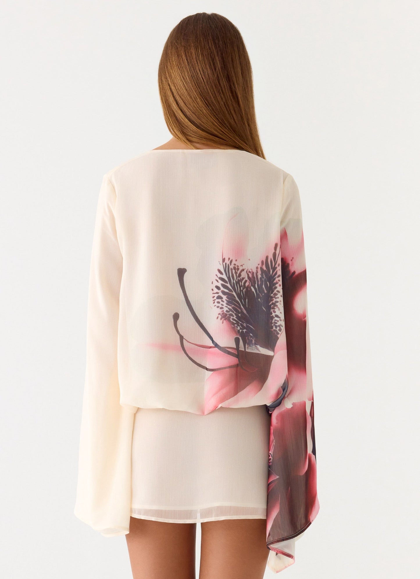 Vestido Mini de Manga Longa Junia - Estampa Velvet Bloom