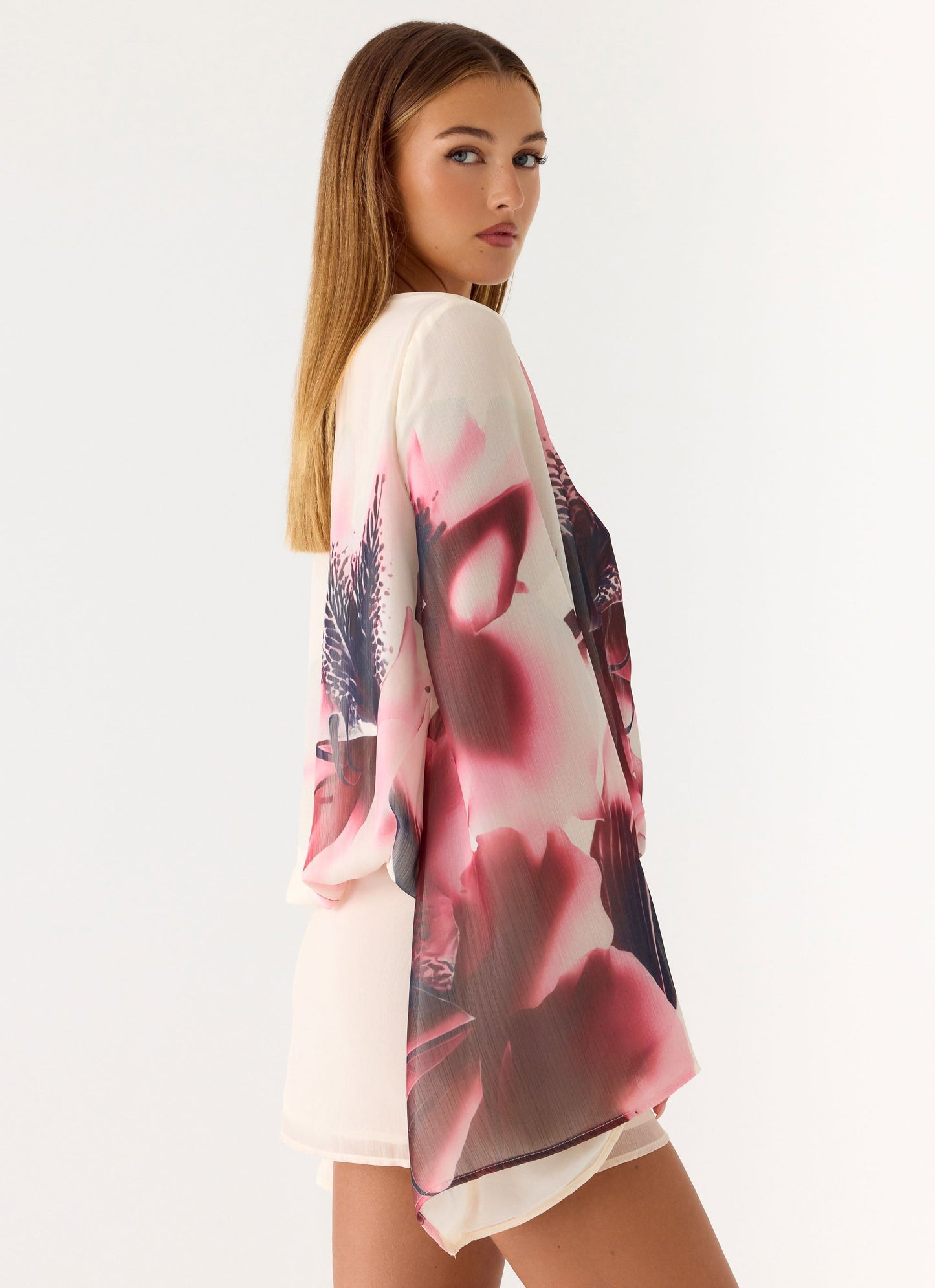 Vestido Mini de Manga Longa Junia - Estampa Velvet Bloom