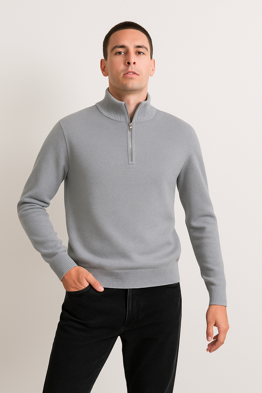Meio Zíper - Pullover de Malha