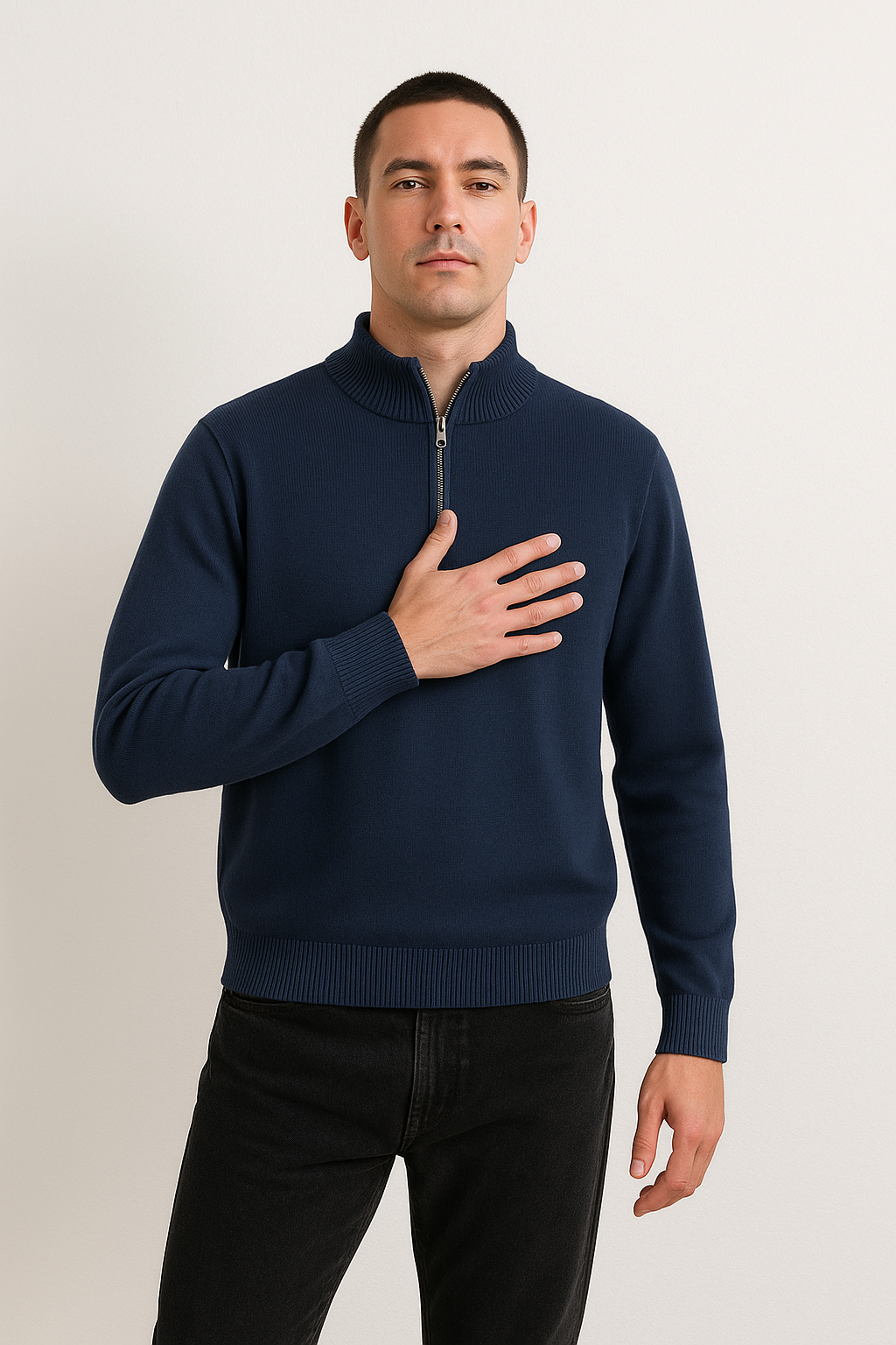 Meio Zíper - Pullover de Malha