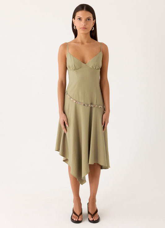 Vestido Midi Lazure - Verde Oliva Suave