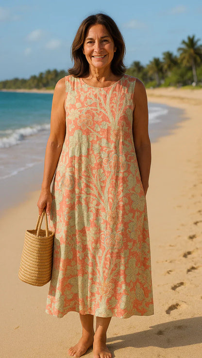 Elis - Vestido Vintage con Estampado Floral