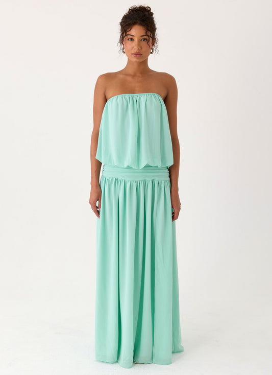 Vestido Maxi Lioras Sem Alças - Aqua